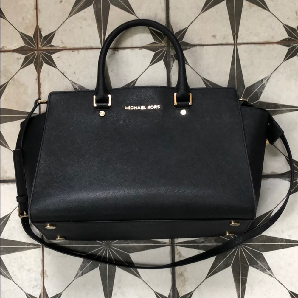 Michael Kors large Selma saffiano leather satchel